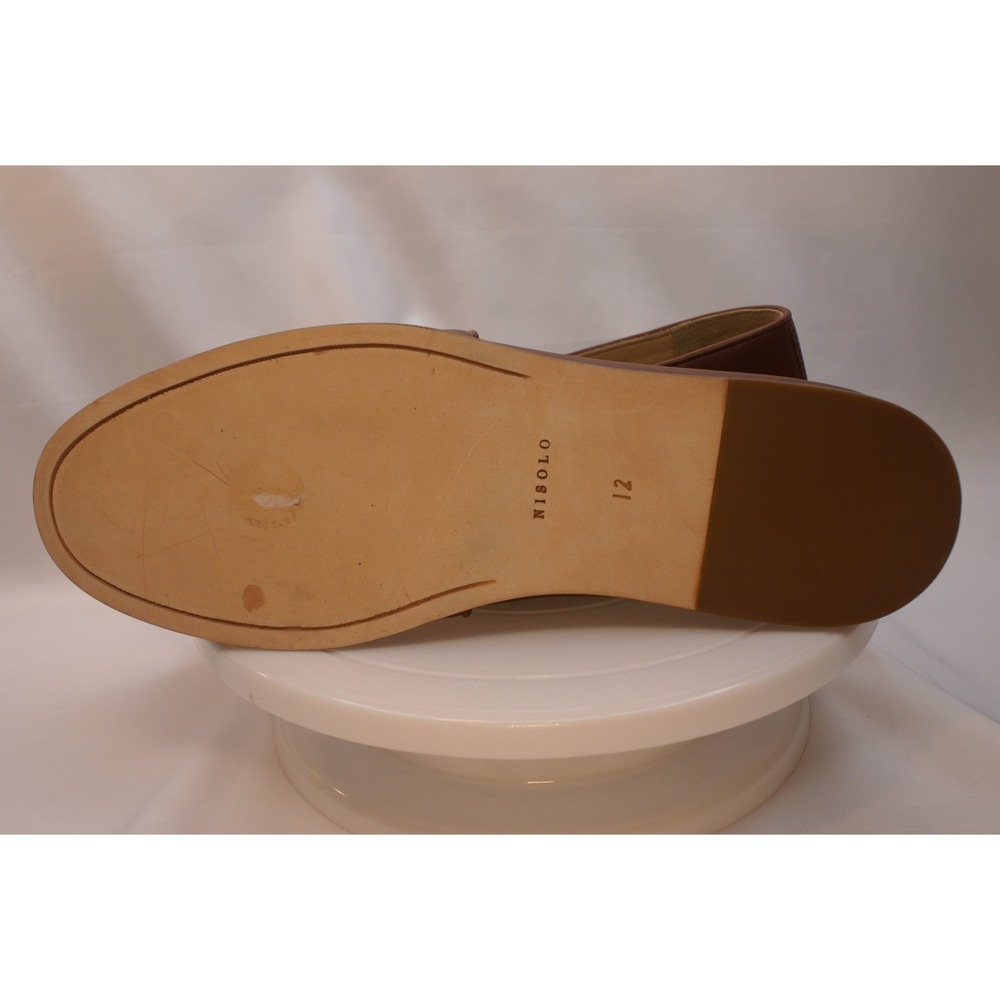 Nisolo Alejandro Slip On Loafers Mens 12 Brandy Brown Leather Made in Mexico - Picture 12 of 12